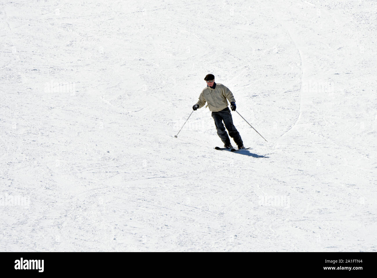 skiing at the Osorno volcano ski center, Chile Stock Photo