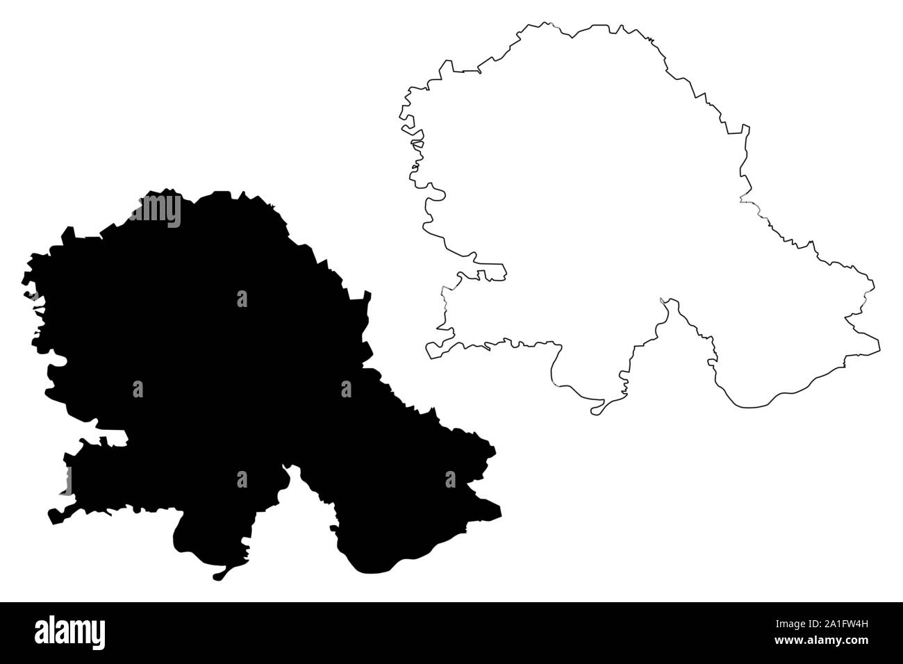 Autonomous Province of Vojvodina (Republic of Serbia) map vector illustration, scribble sketch Vojvodina map Stock Vector