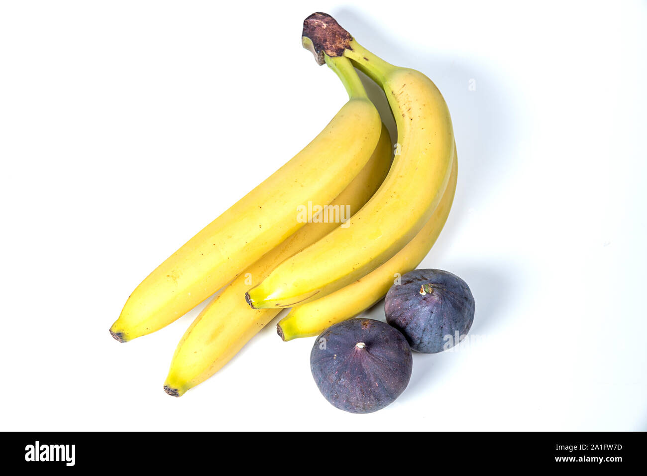 figs and bananas, beautiful fruits, bananas, purple figs, close-up, vitamins concept, vegan food, healthy eating, Stock Photo