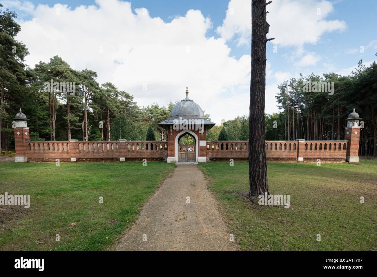 Woking Muslim Burial Ground and Peace Garden, historic war cemetery in Surrey, UK Stock Photo