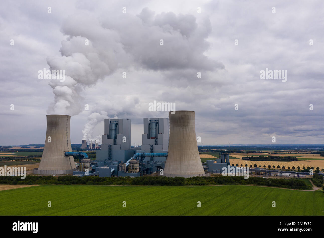 View of the power station Neurath, Germany Stock Photo