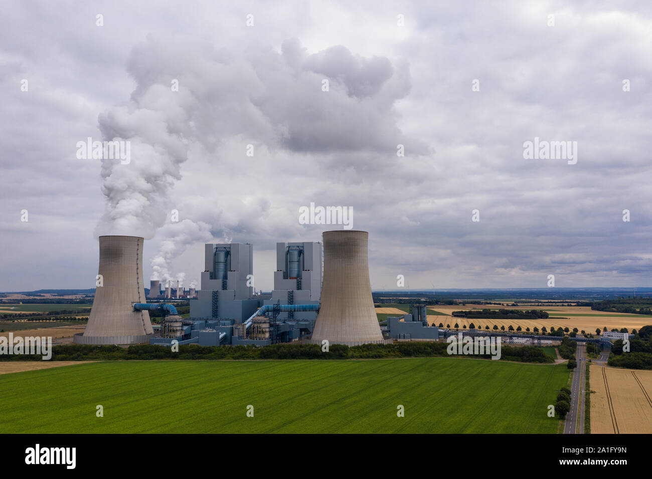 View of the power station Neurath, Germany Stock Photo