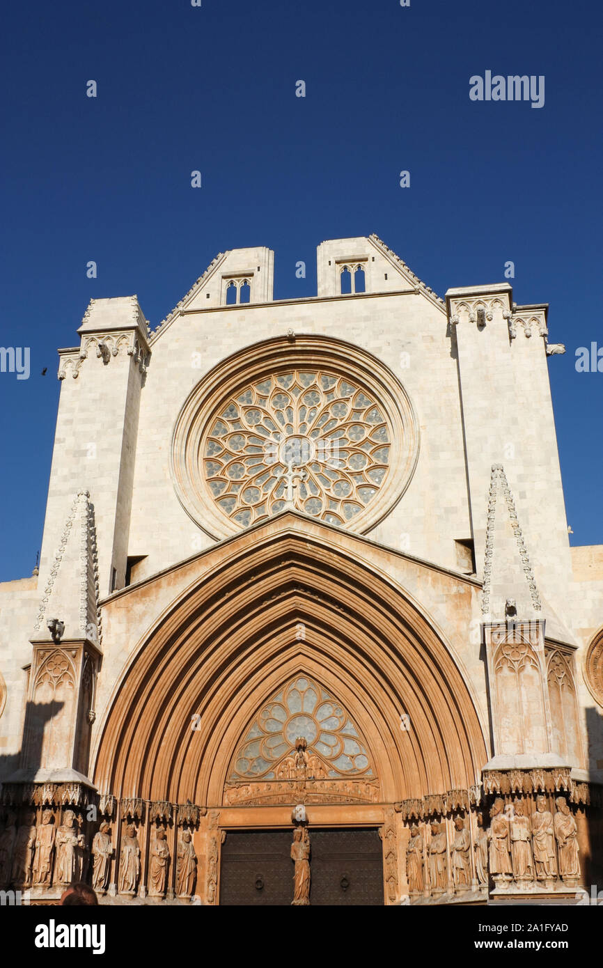 Facade. Cathedral of Tarragona, Catalonia, Spain. Stock Photo