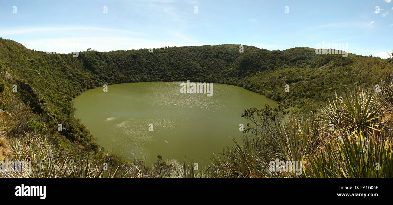 It was the sacred lake and center of the rites of the Indians Muiscas (Chibcha). Stock Photo