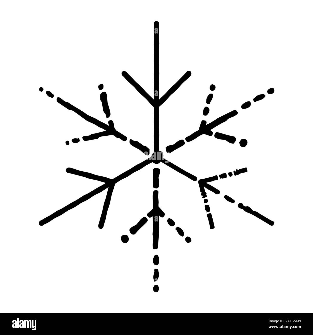 Isolated Grunge Snowflake Stock Vector