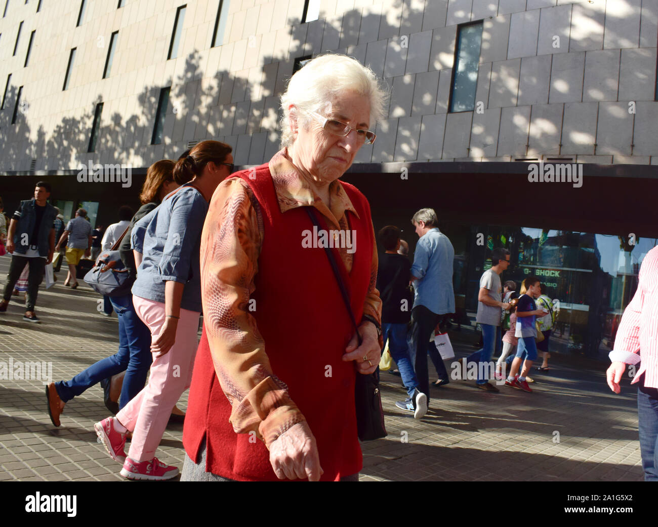 Mature woman alone walking park hi-res stock photography and images - Alamy