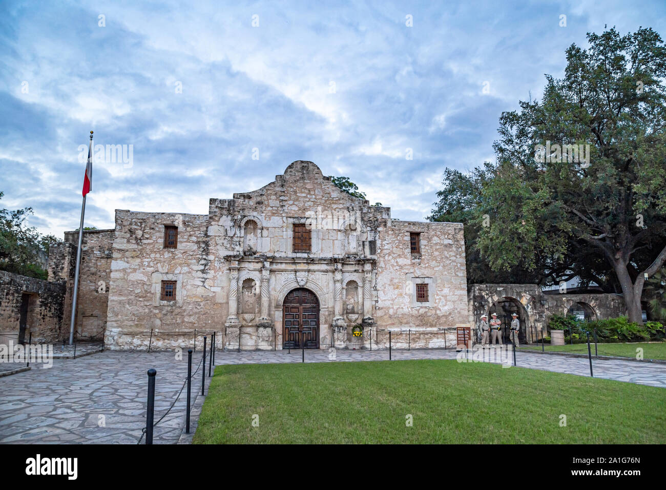 The Alamo in San Antonio, Texas is a historic mission and fortress Stock Photo