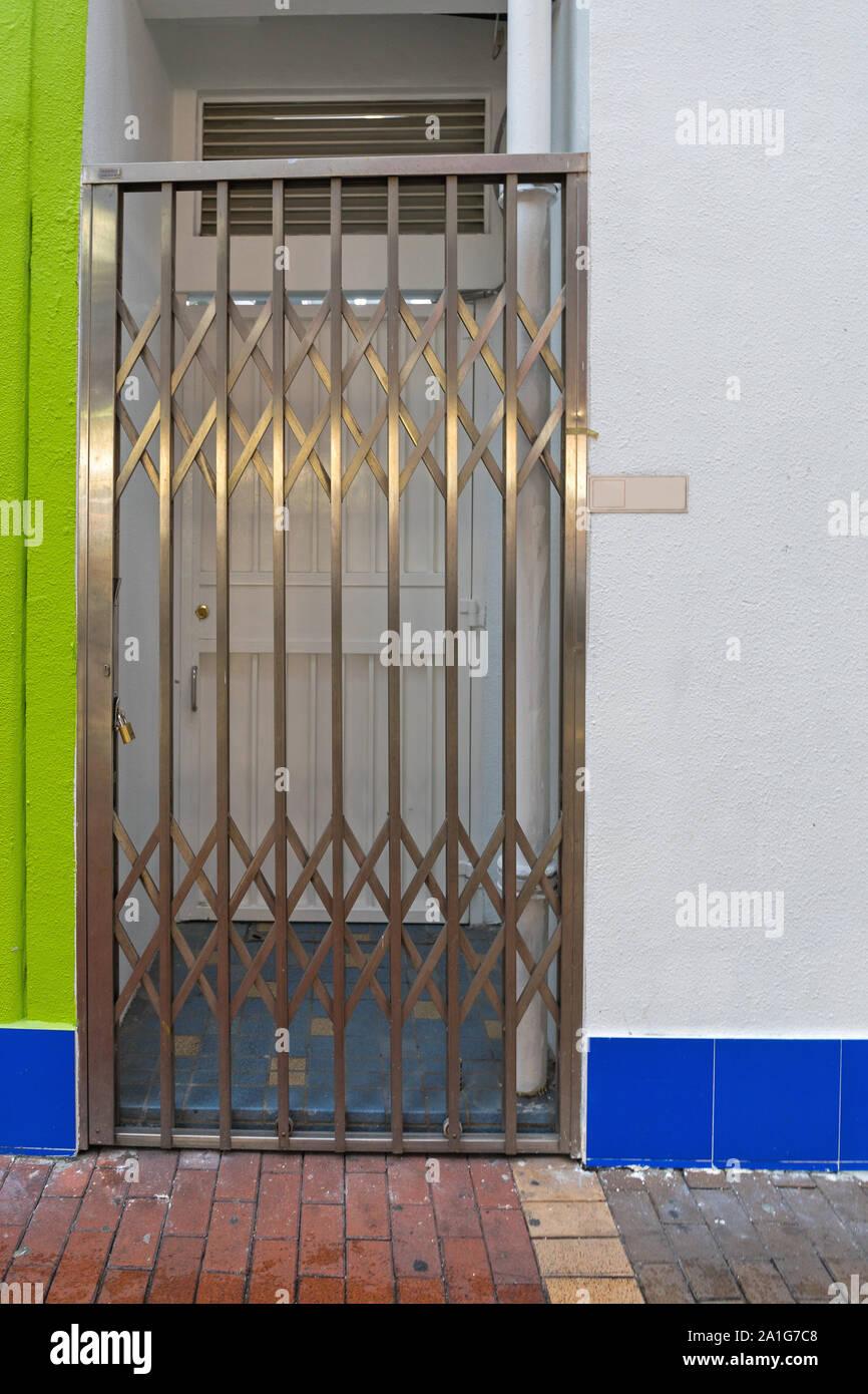 Scissors Barrier For House Entrance Protection Safety Stock Photo Alamy