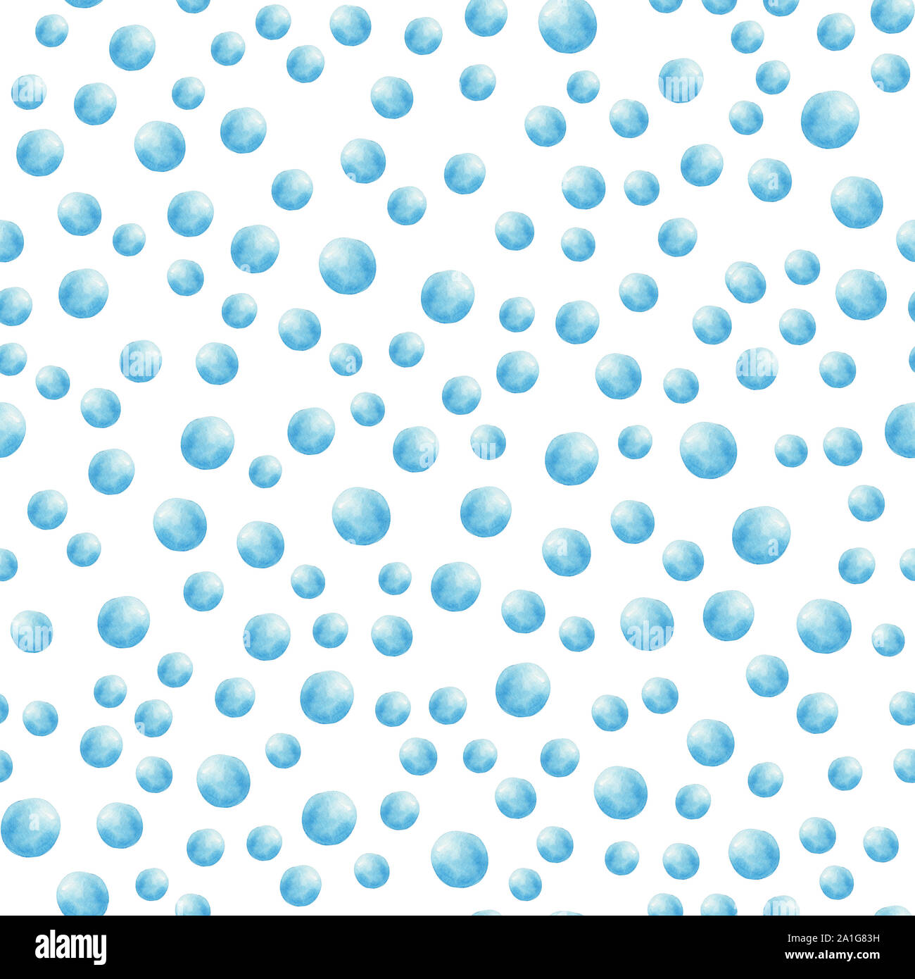 Blue Pearls Beautiful Jewelry Seamless Watercolor Raster Pattern