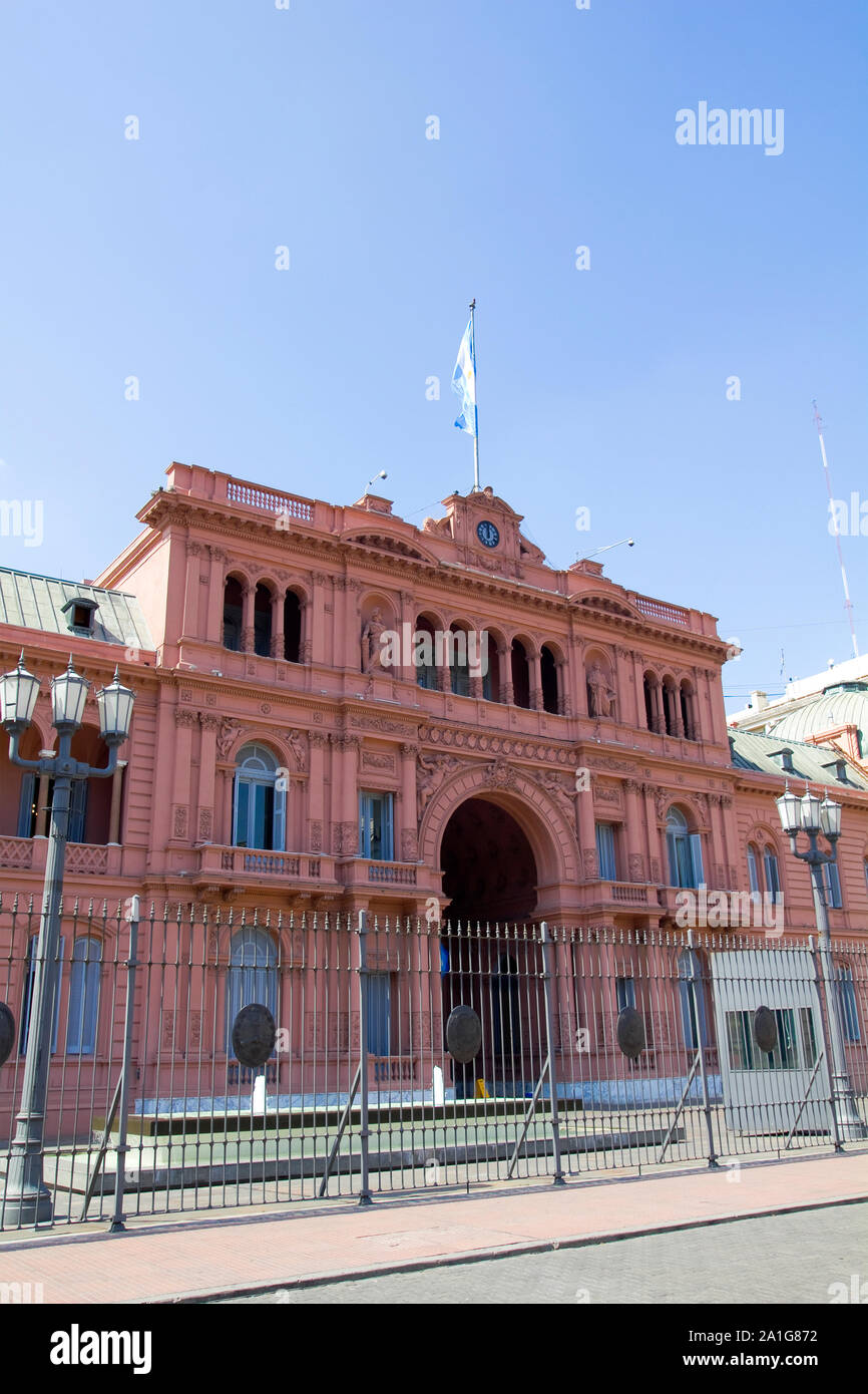Casa Rosada (Pink House) Presidential Palace of Argentina. May Square, Buenos Aires. Stock Photo