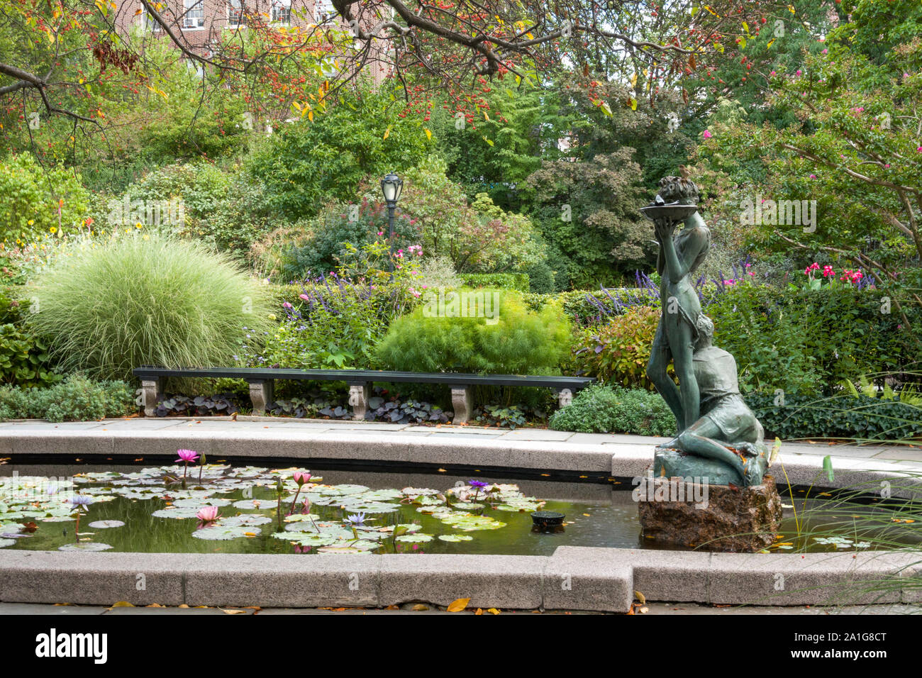 Fountain in the Conservatory Garden, Central Park, NYC, USA