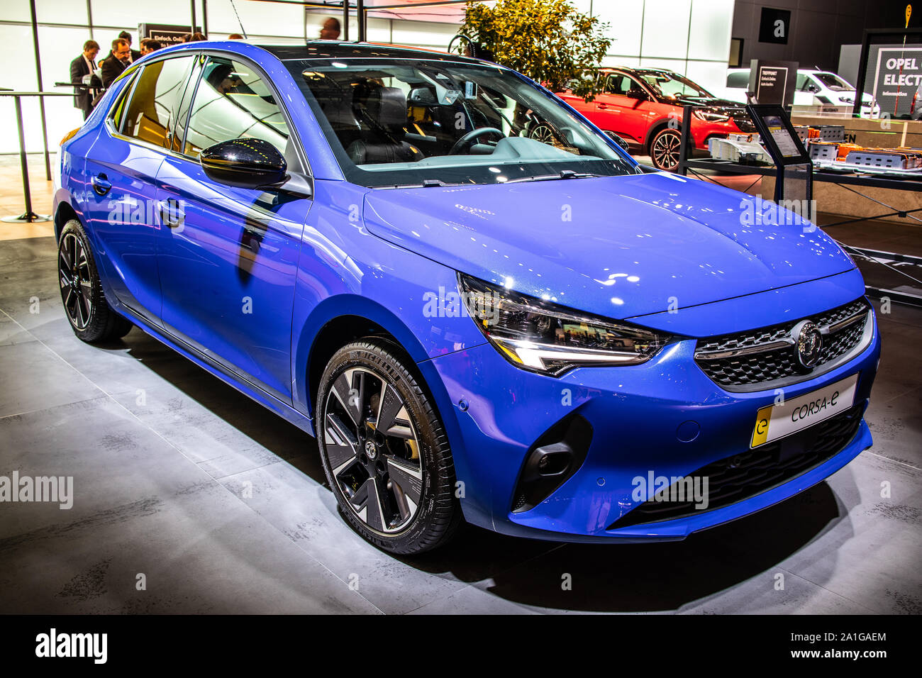 Frankfurt, Germany, Sep 2019 all new electric OPEL Corsa-e F, IAA, PSA CMP  EMP1 platform, 6th gen, 2020 model year supermini EV car produced by Opel  Stock Photo - Alamy