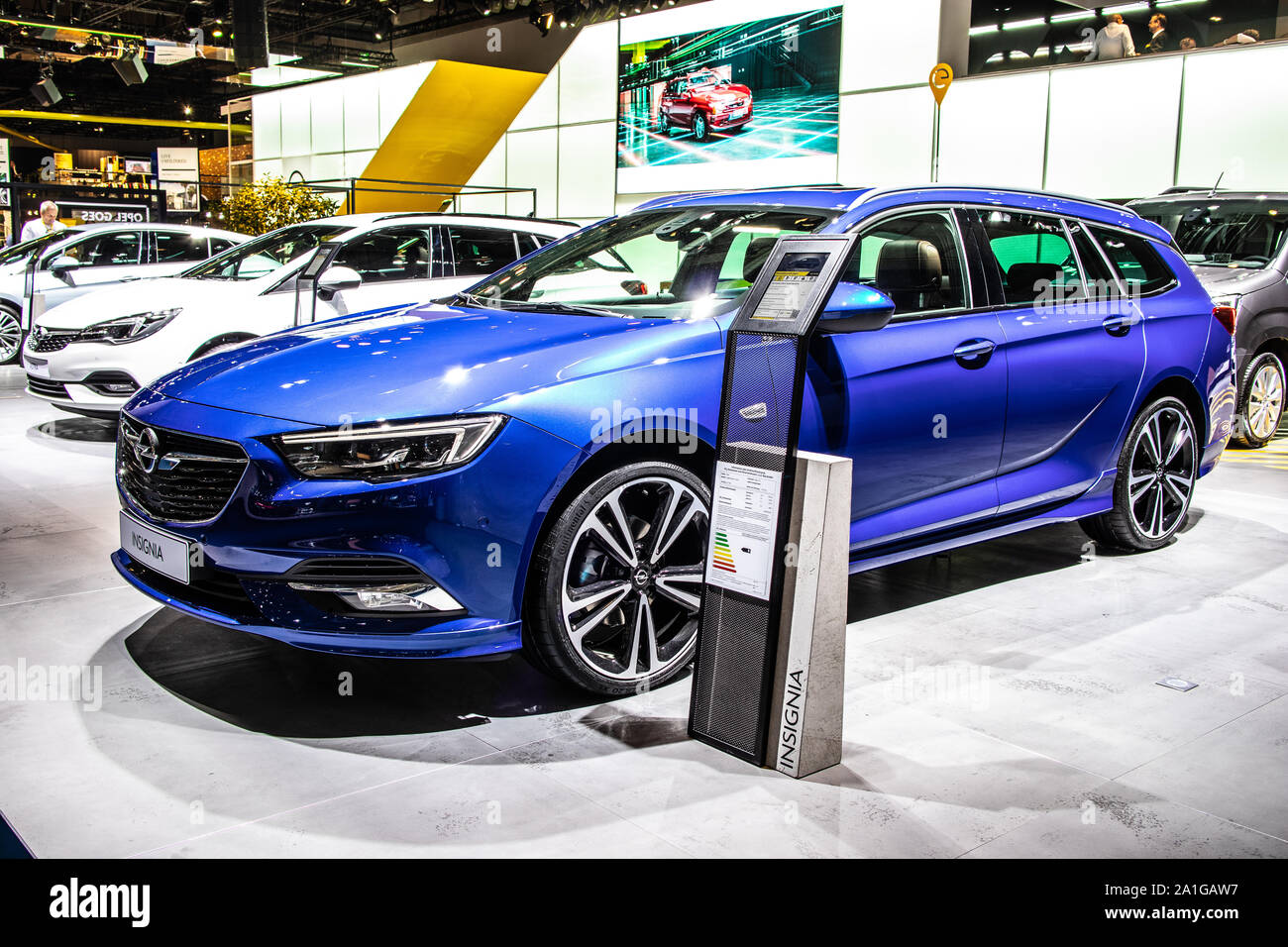 Frankfurt, Germany, Sep 2019: metallic blue OPEL Insignia Sports Tourer at  IAA, 2nd gen, B / MkII, large family car engineered and produced by Opel  Stock Photo - Alamy