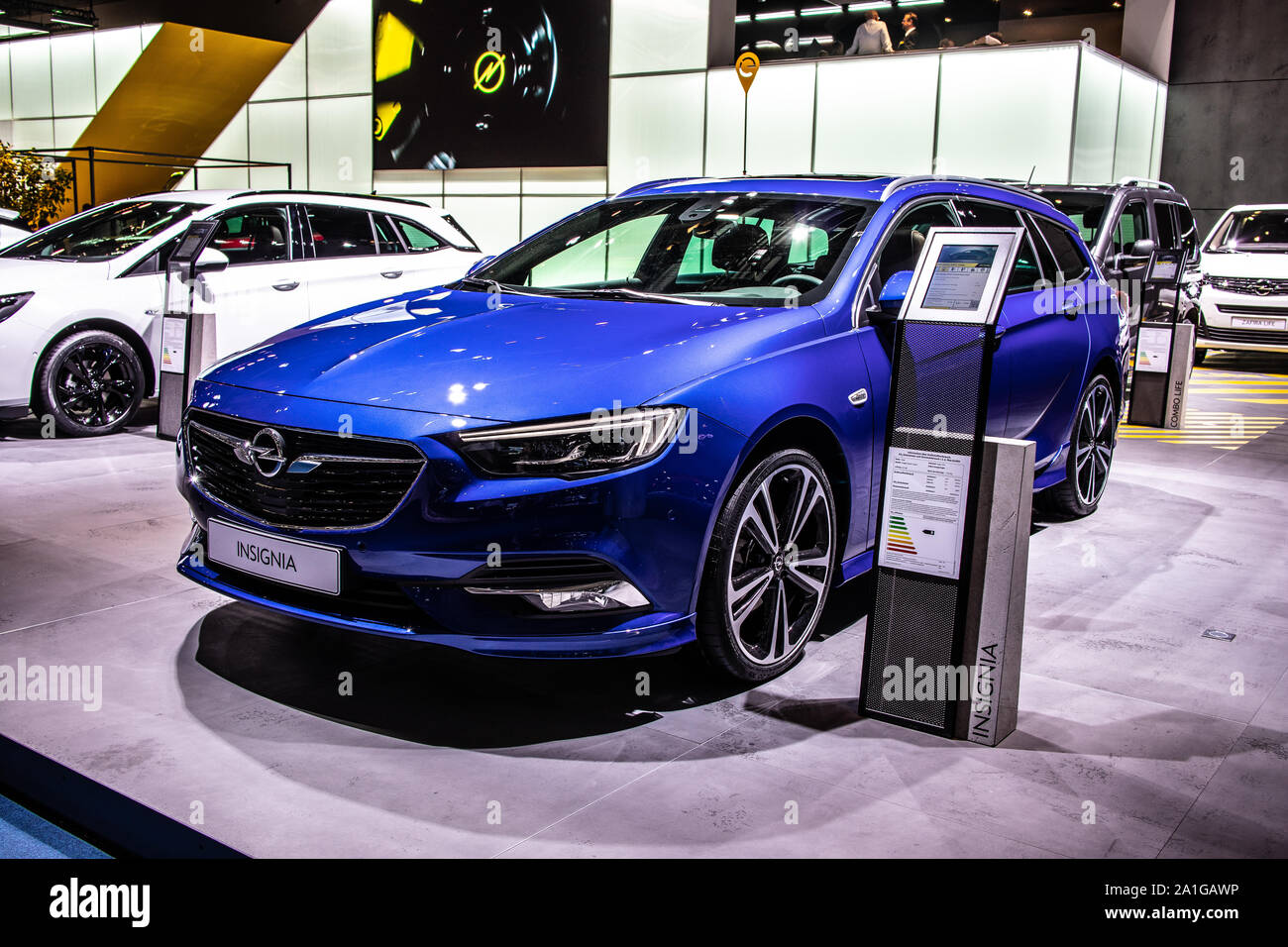 Frankfurt, Germany, Sep 2019: metallic blue OPEL Insignia Sports Tourer at  IAA, 2nd gen, B / MkII, large family car engineered and produced by Opel  Stock Photo - Alamy