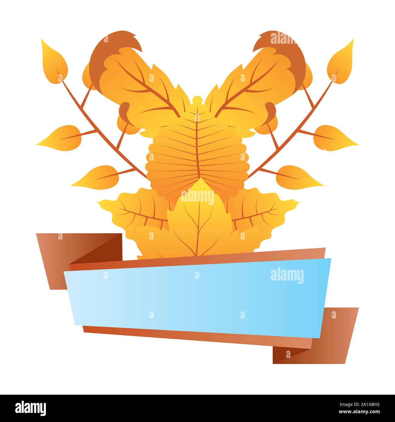 autumn branch with leafs blue label Stock Vector Image & Art - Alamy