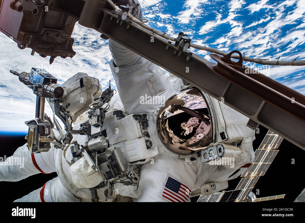 Astronaut Floating In Spaceship