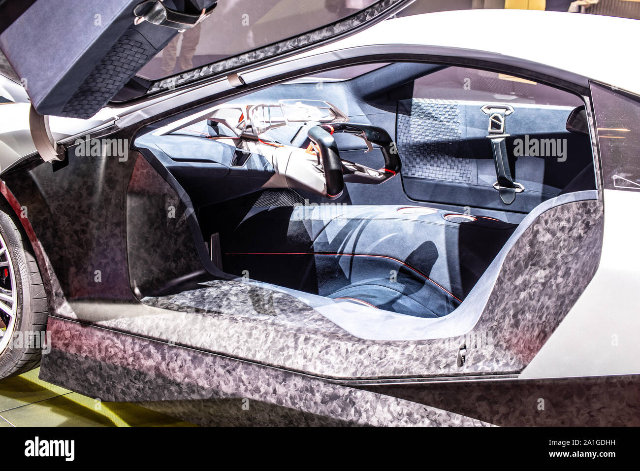 FRANKFURT - SEP 15, 2019: unique black BMW X6 Vantablack in light rays at  IAA 2019 International Motor Show. Vantablack light-absorbing paint makes  it Stock Photo - Alamy