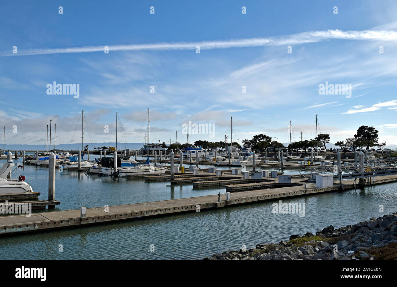 San Leandro Marina on San Francisco Bay, California Stock Photo