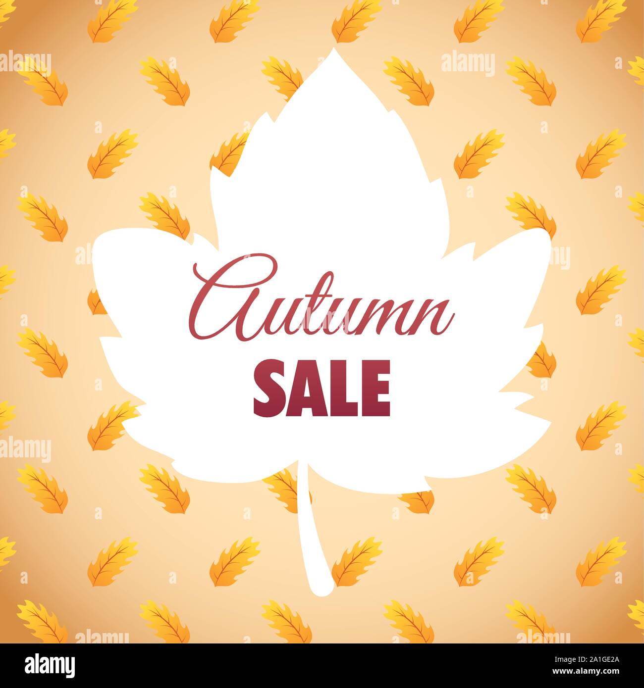 autumn sale seasonal label with maple leaf shape Stock Vector Image ...