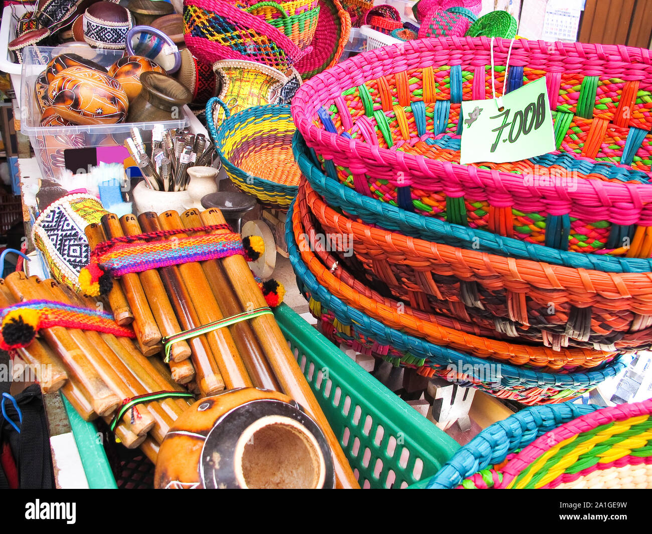 Store traditional products, Andes, Chile Stock Photo Alamy