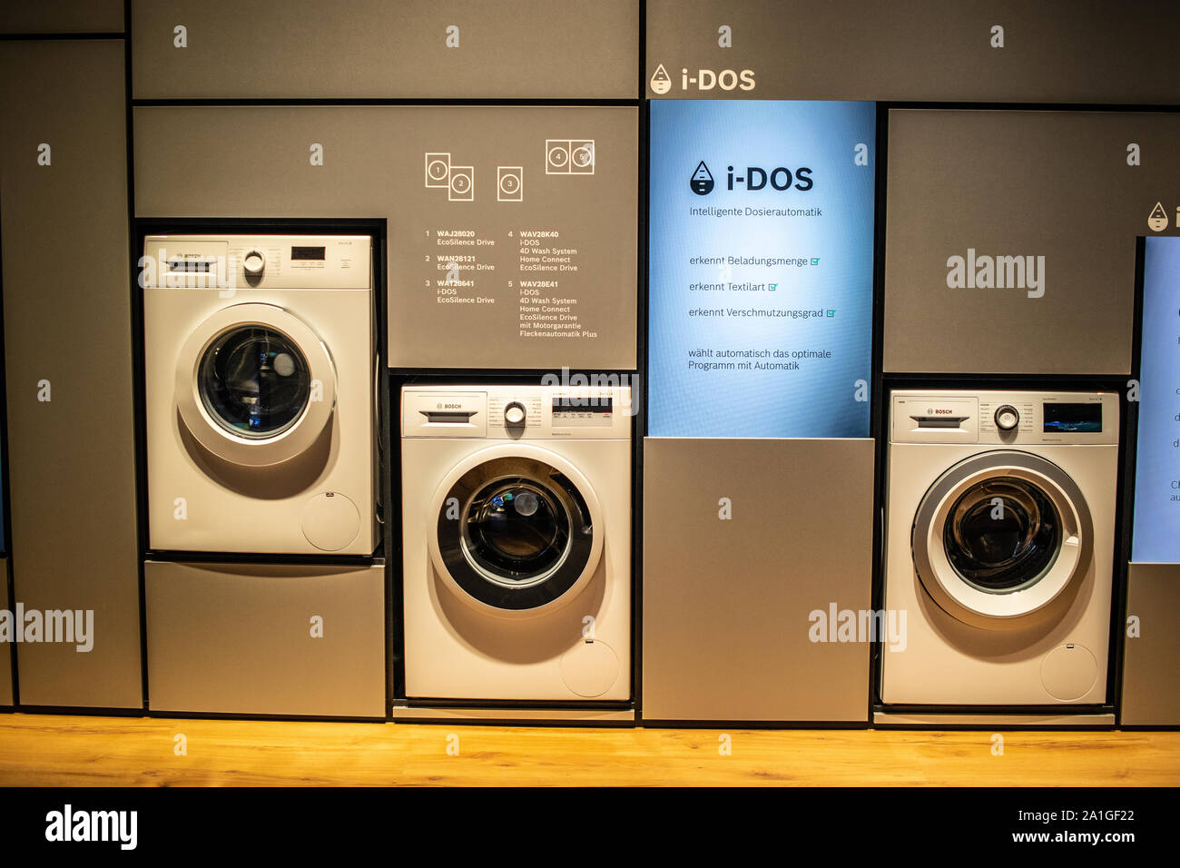 Berlin Germany Sep 2019 Bosch Washing Machines Tumble Dryers On Display Robert Bosch Exhibition Pavilion Showroom Global Innovations Show Ifa 2019 Stock Photo Alamy
