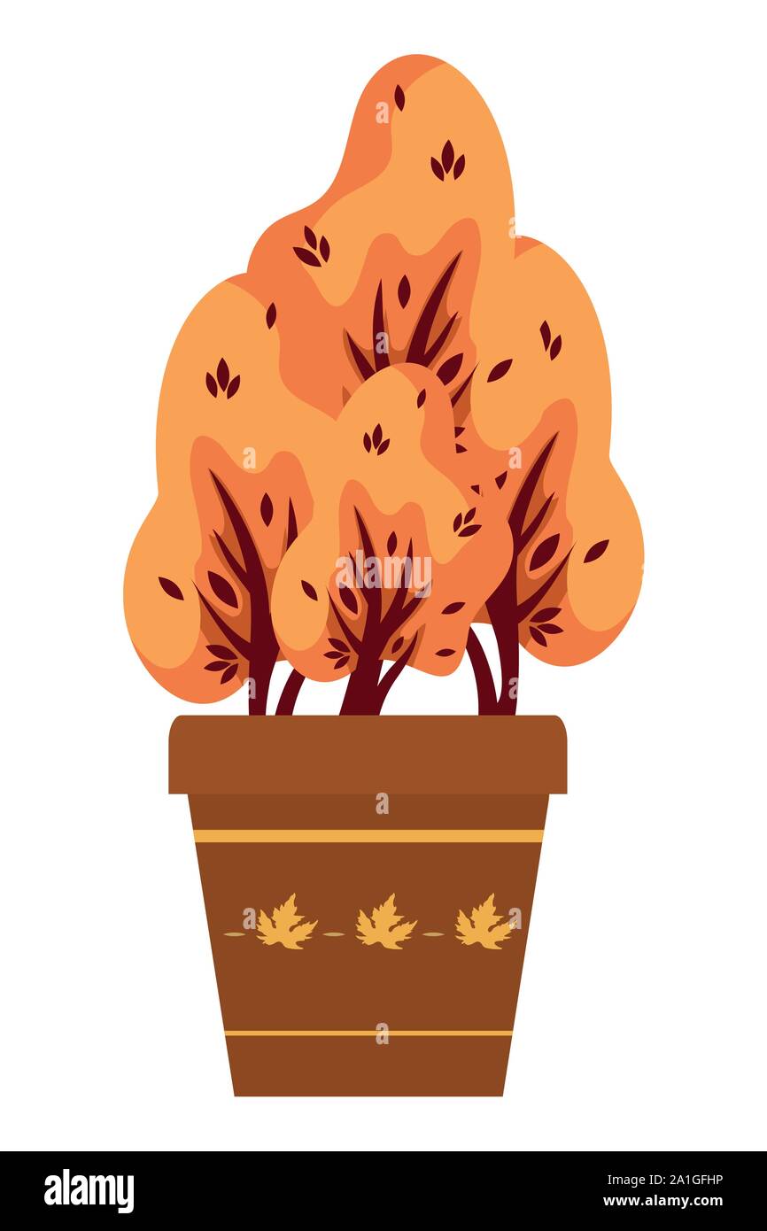 autumn plant in ceramic pot seasonal icon Stock Vector Image & Art - Alamy