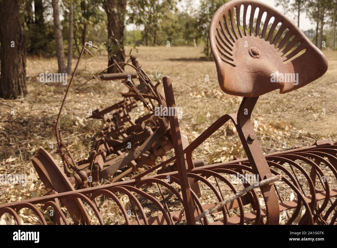 Historical antique field cultivator Stock Photo