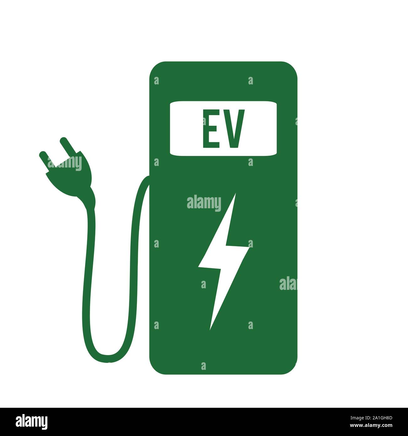 Electric car charging station icon on white background, vector illustration Stock Vector