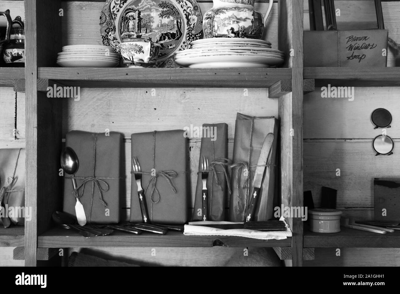 Old Fashioned store at Fort Nisqually in Tacoma, Washington Stock Photo