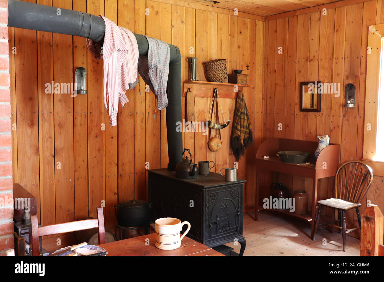 Living Quarters at Fort Nisqually in Tacoma, Washington Stock Photo