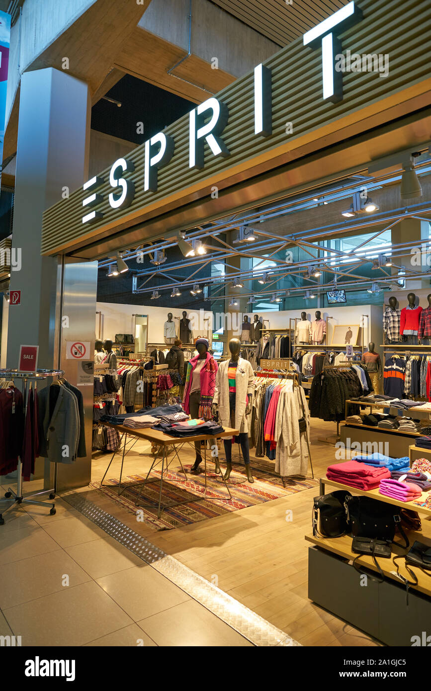 COLOGNE, GERMANY - CIRCA OCTOBER, 2018: Esprit brand name over a shop  entrance in Cologne Bonn Airport Stock Photo - Alamy