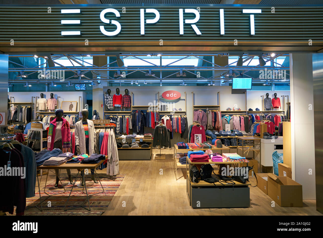 COLOGNE, GERMANY - CIRCA OCTOBER, 2018: Esprit brand name over a shop  entrance in Cologne Bonn Airport Stock Photo - Alamy