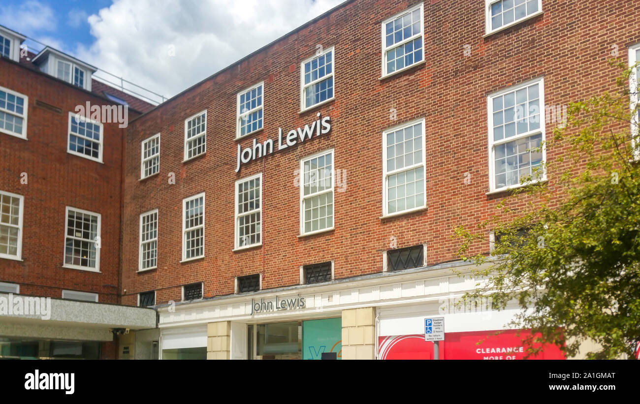 WELWYN GARDEN CITY, UK SEPTEMBER 26, 2019 John Lewis rear store