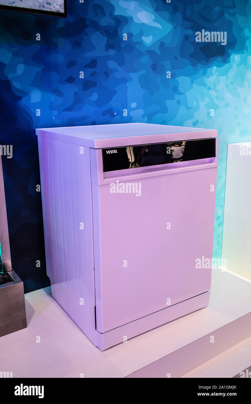 Berlin, Germany, Sep 2019, new Vestel dishwasher on display, at Vestel