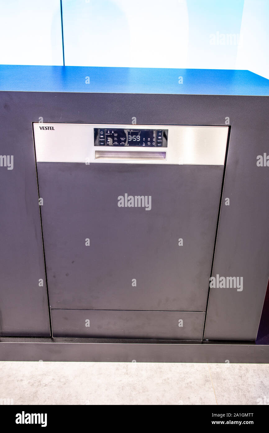 Berlin, Germany, Sep 2019, new Vestel dishwasher on display, at Vestel