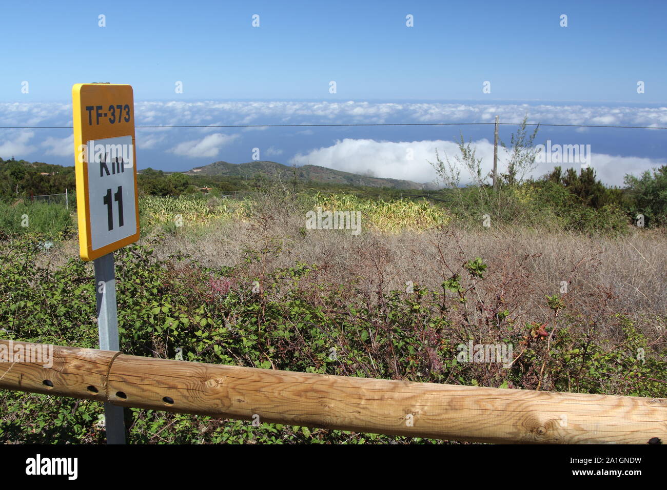 Above the clouds, TF-373 highway, North shore, Tenerife Island, Canary ...