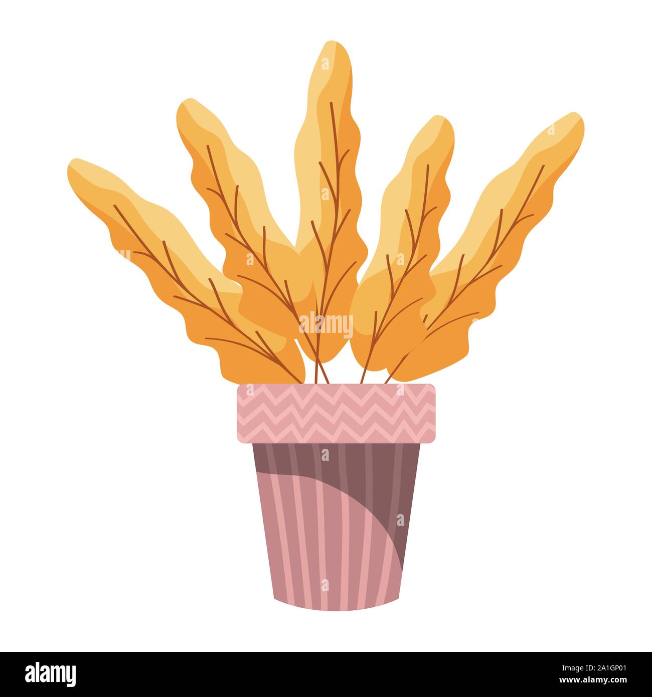 autumn plant in ceramic pot seasonal icon Stock Vector Image & Art - Alamy