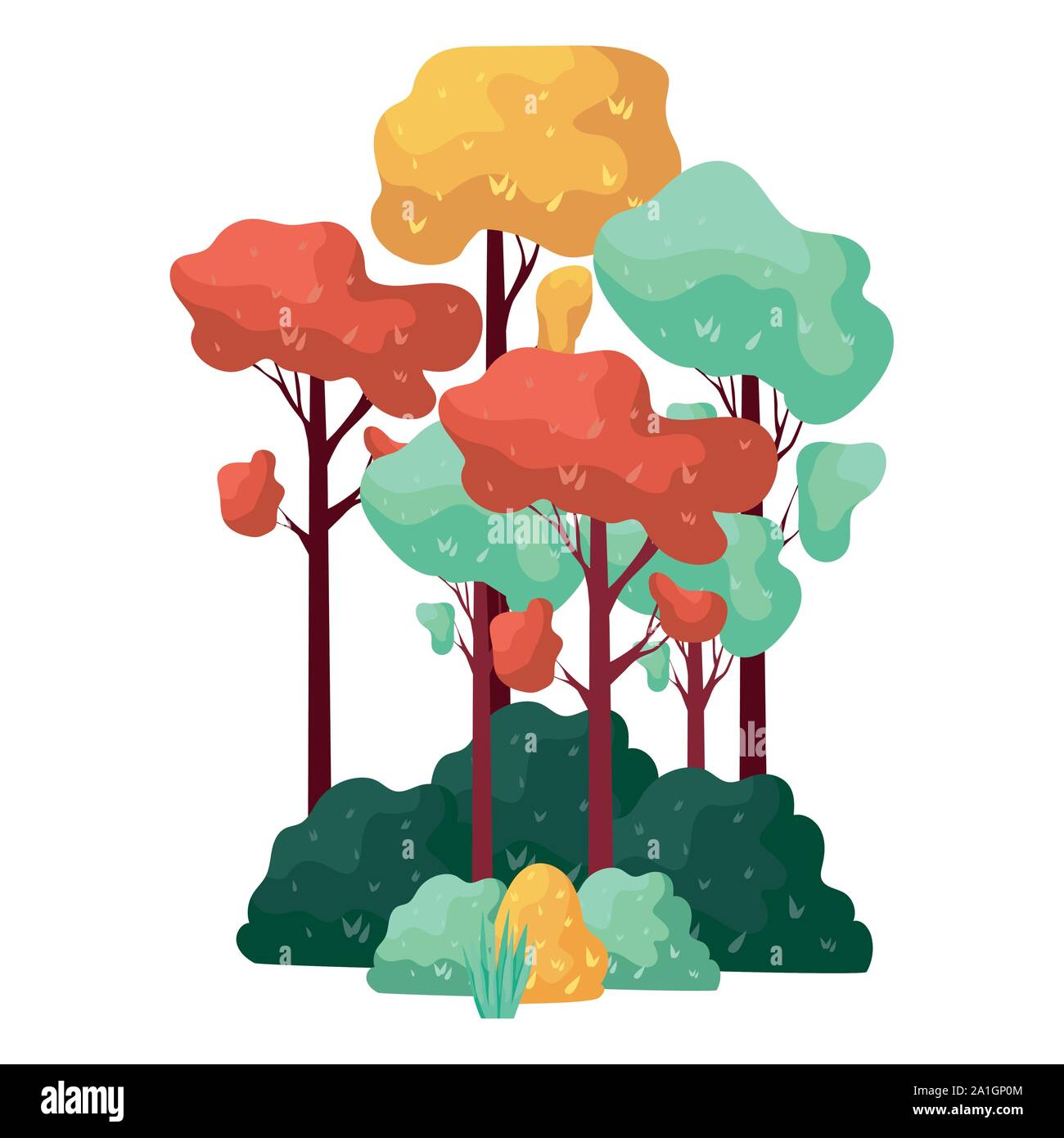 autumn trees plants seasonal icon Stock Vector Image & Art - Alamy
