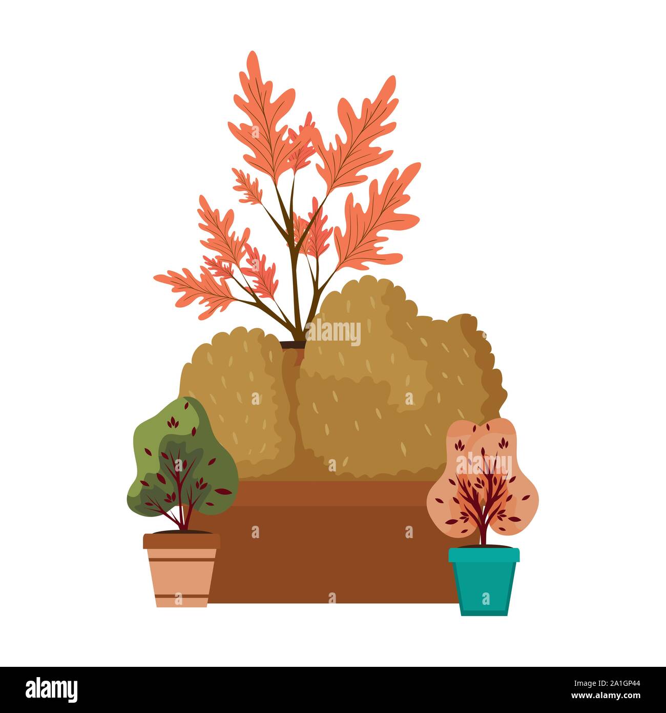 autumn plants in ceramic pots seasonal icon Stock Vector Image & Art ...