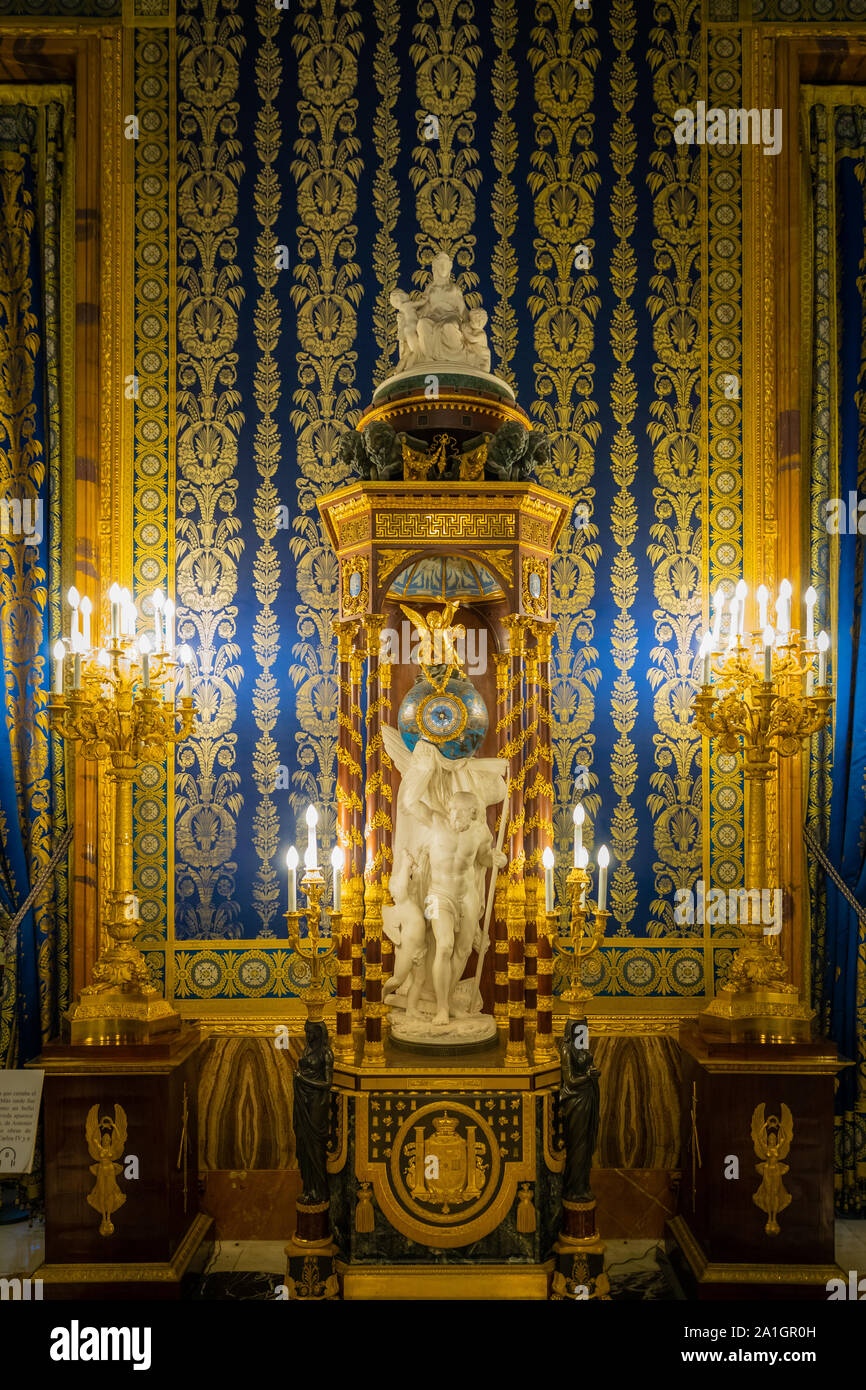 The Royal Palace of Madrid (Spanish: Palacio Real de Madrid) is the official residence of the Spanish royal family at the city of Madrid. Stock Photo