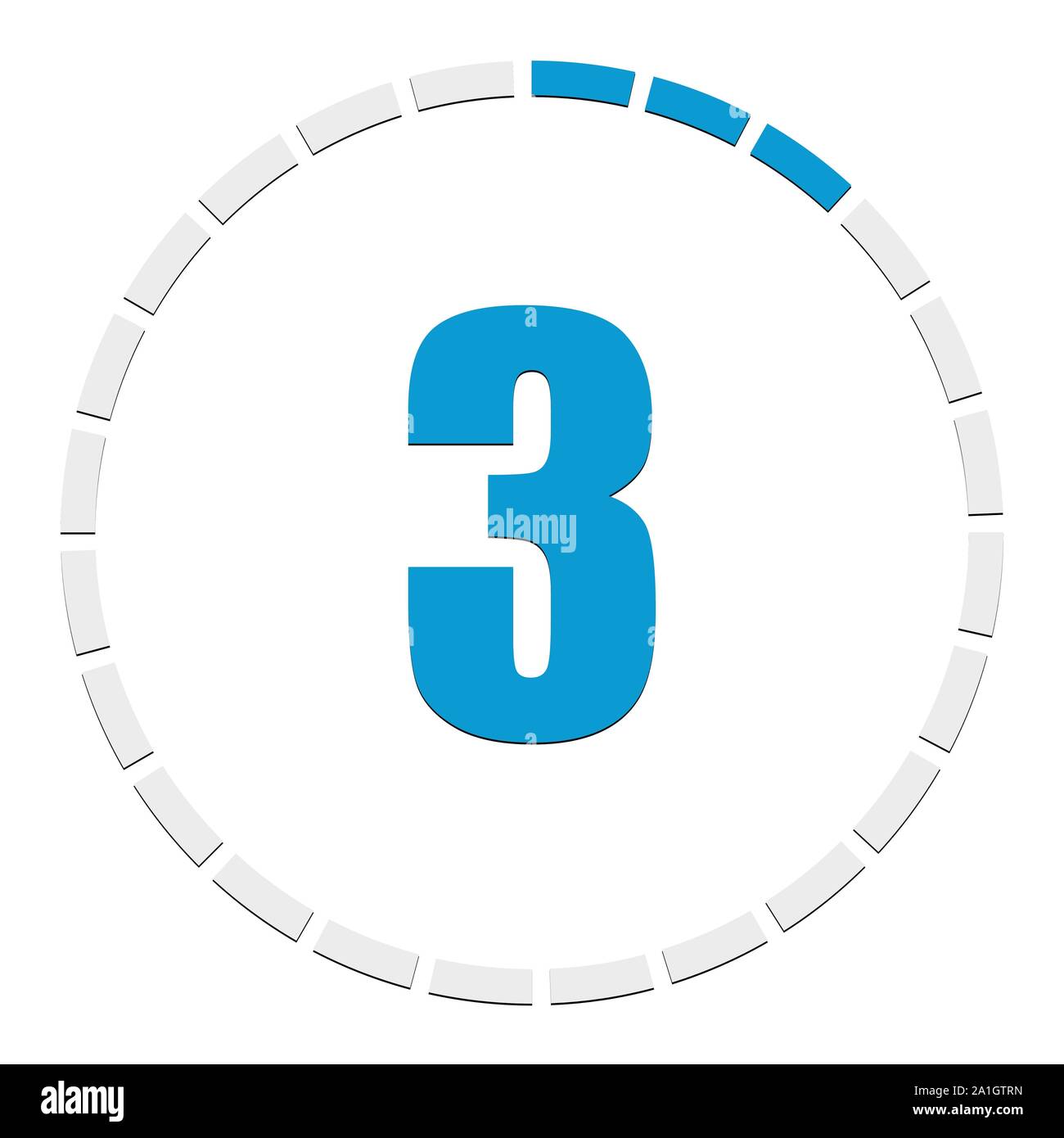 Progress, completion, step indicator. Segmented circle as duration, sequence, steps infographics element. Circular chart, graph. Diagram from 1-24 sec Stock Vector