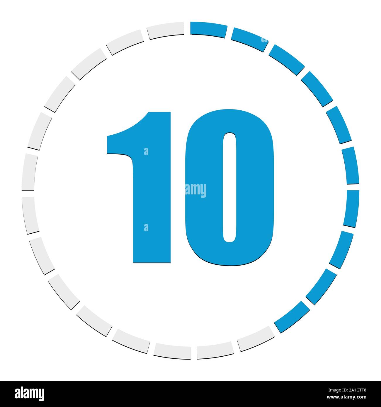 Progress, completion, step indicator. Segmented circle as duration, sequence, steps infographics element. Circular chart, graph. Diagram from 1-24 sec Stock Vector