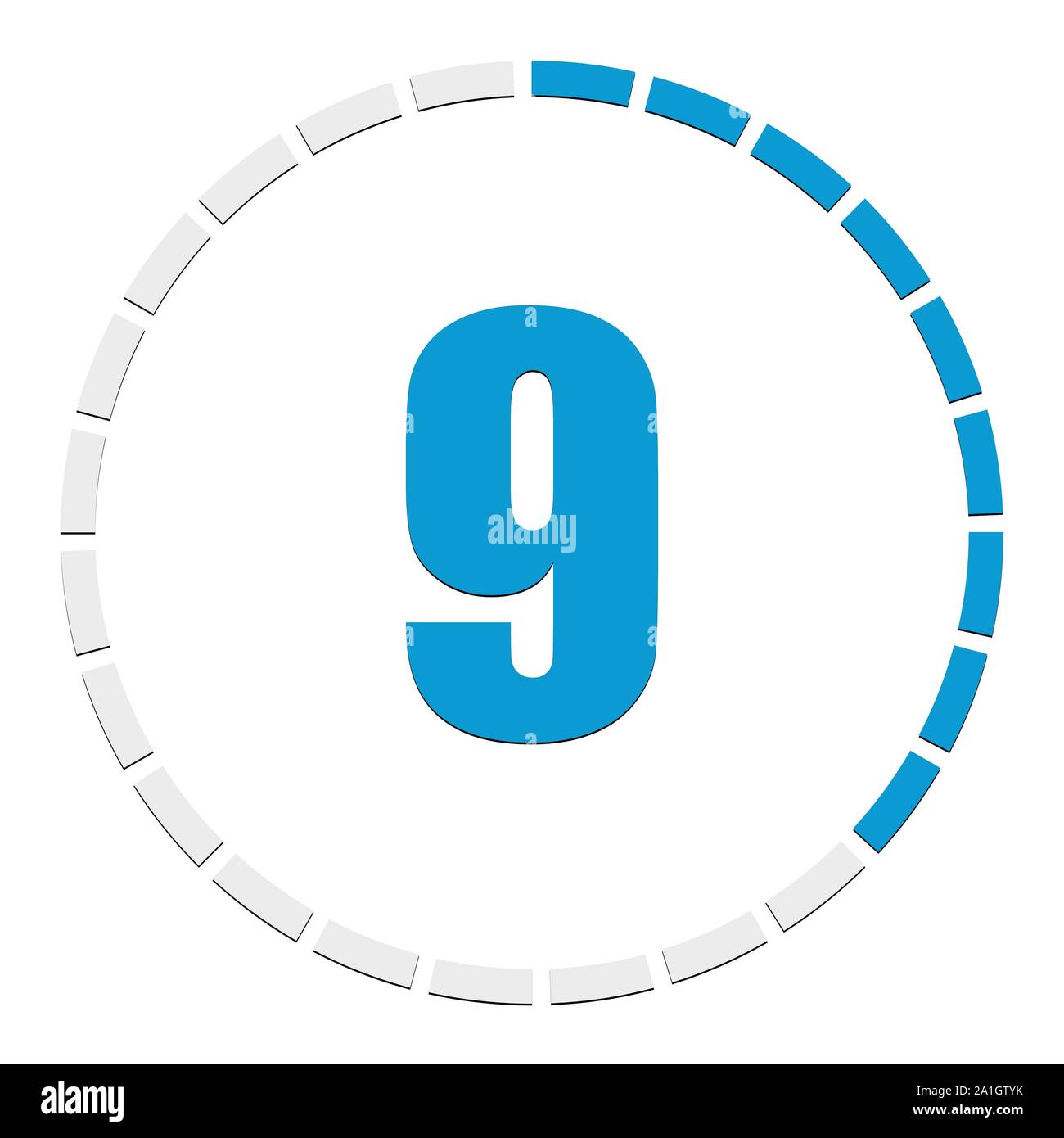 Progress, completion, step indicator. Segmented circle as duration, sequence, steps infographics element. Circular chart, graph. Diagram from 1-24 sec Stock Vector