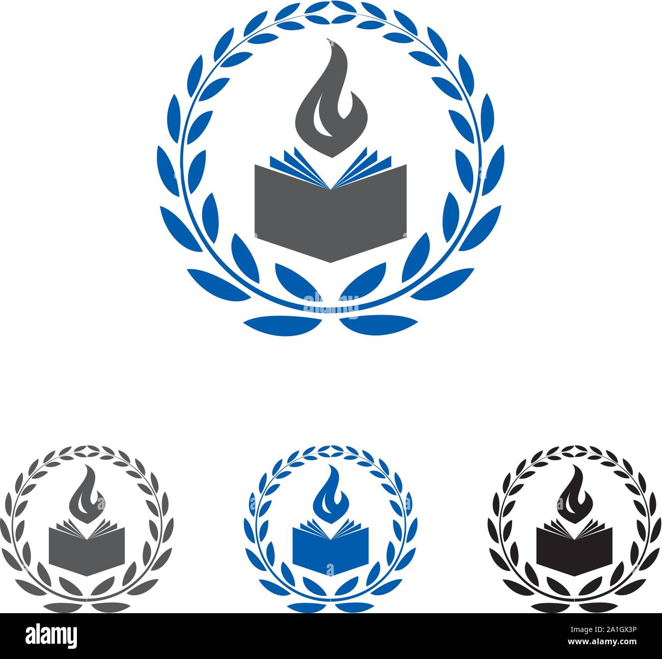 Education Logo Template. Swoosh modern education logo series, Business Education Logo, book logo, book logo inspiration, School logo design template. Stock Vector
