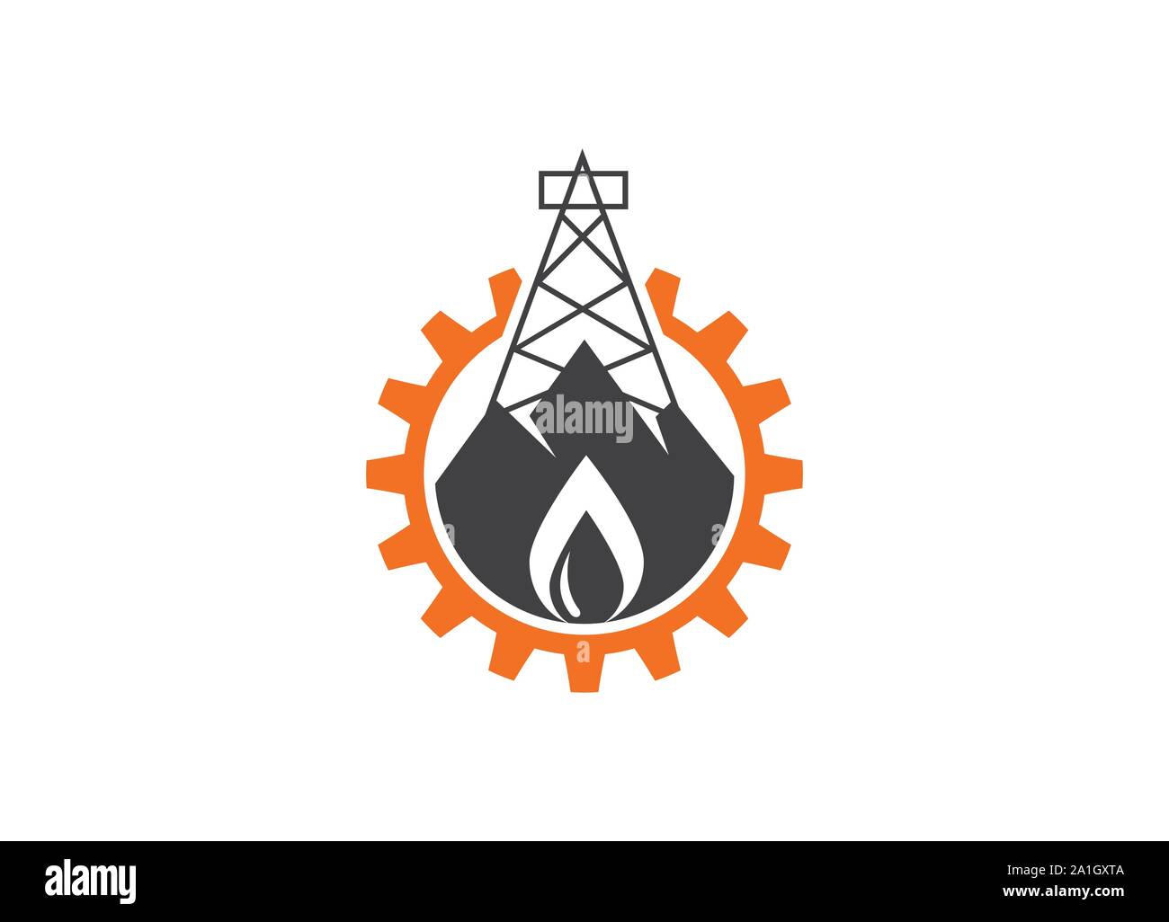 Fire flame Logo Template vector icon Oil, gas and energy logo concept, Oil logo for the oil industry, Fire flame icon in a shape of drop. Oil and gas Stock Vector