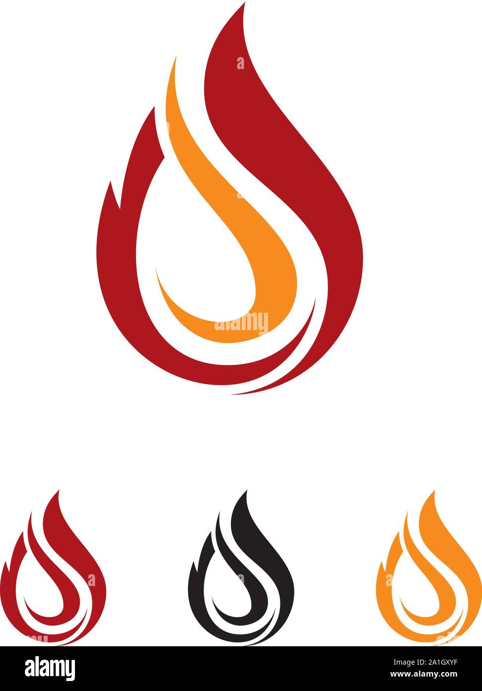 Fire flame Logo Template vector icon Oil, gas and energy logo concept, Oil logo for the oil industry, Fire flame icon in a shape of drop. Oil and gas Stock Vector