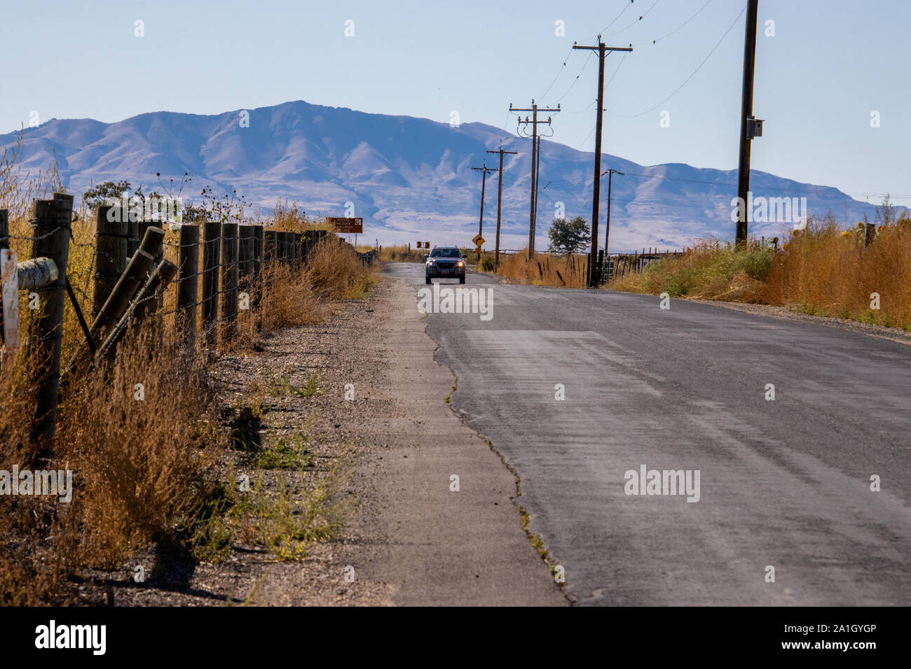 Old road in Farmington Utah outside Farmington bay Stock Photo Alamy