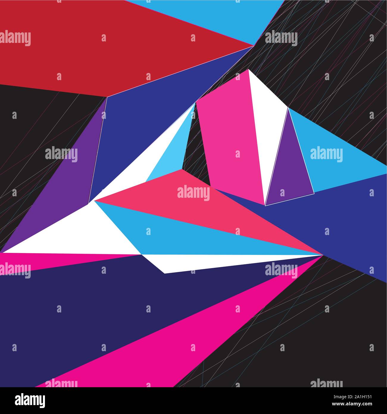 Vector Abstract geometric colorful background with different objects Stock Vector