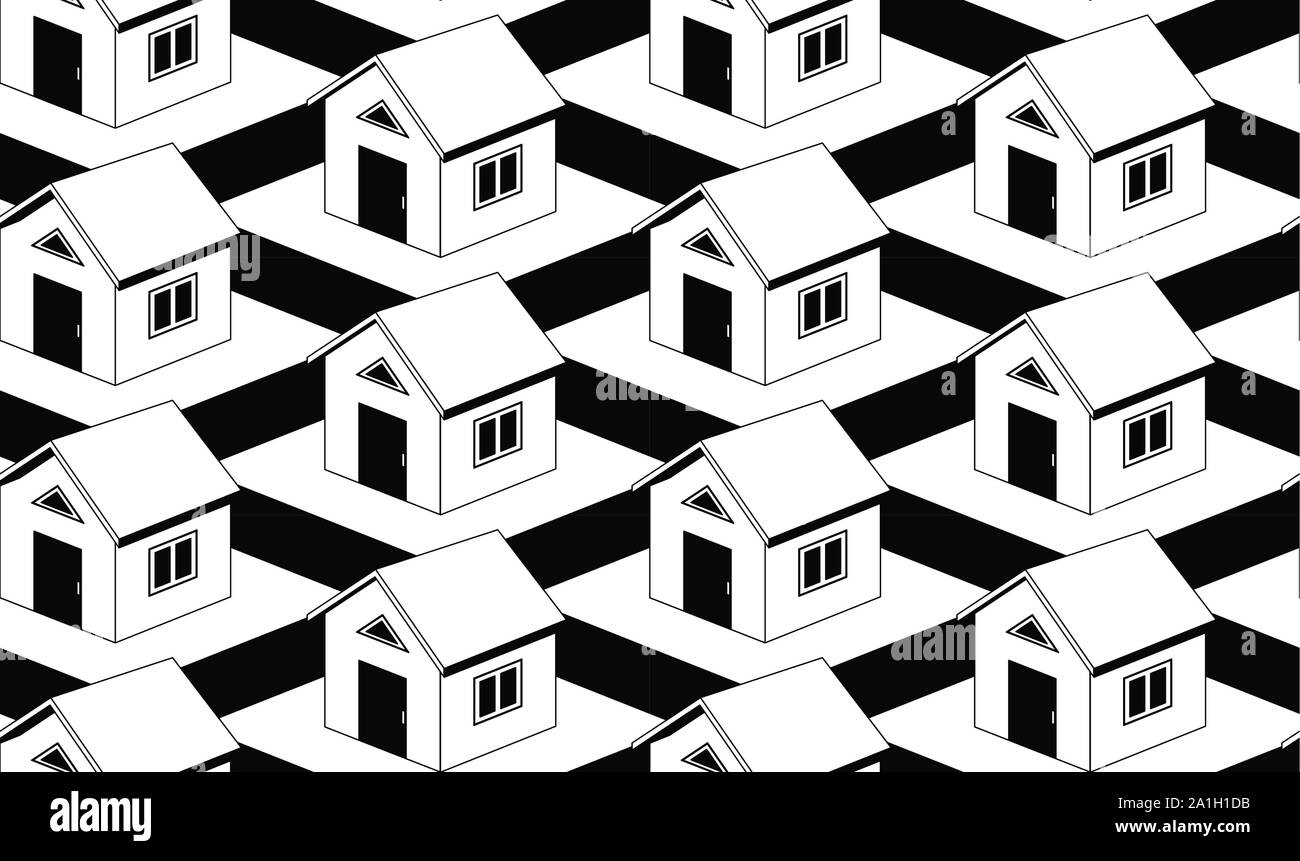 Monochrome seamless pattern with houses Stock Vector Image & Art - Alamy