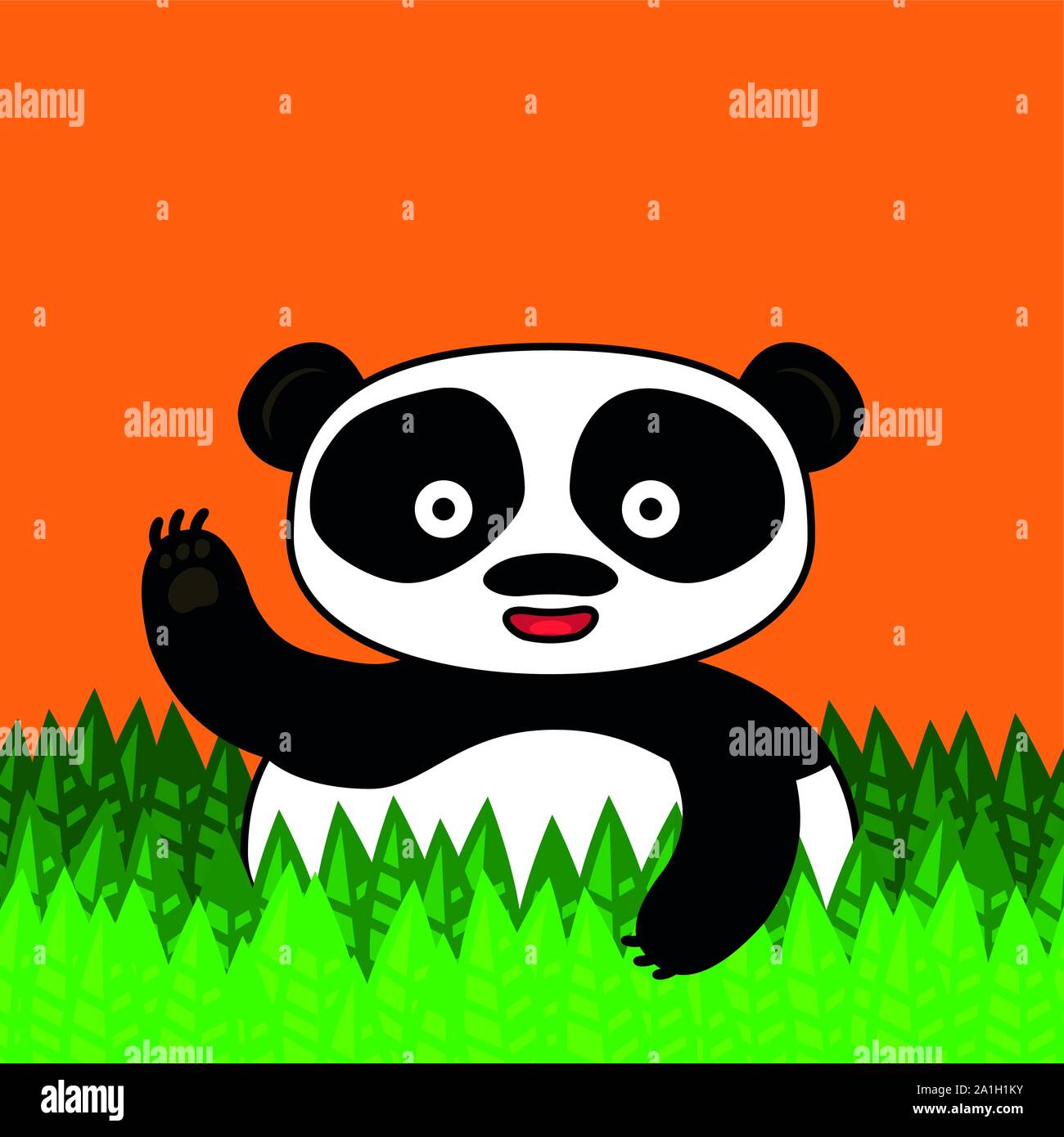 Happy panda smiling and waving Stock Vector Image & Art - Alamy